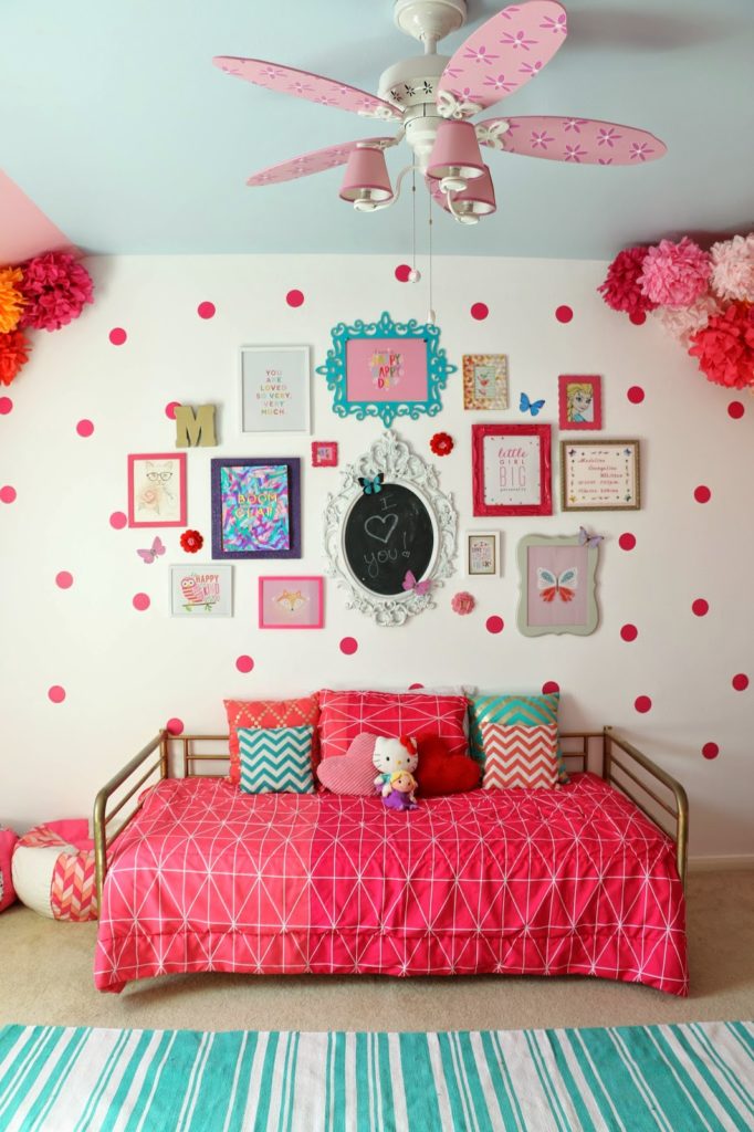 gallery wall wednesday - madeline's pink polka dot room - a kailo