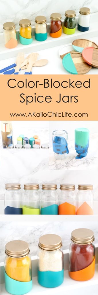 Craft It - Color-blocked Spice Jars - A Kailo Chic Life