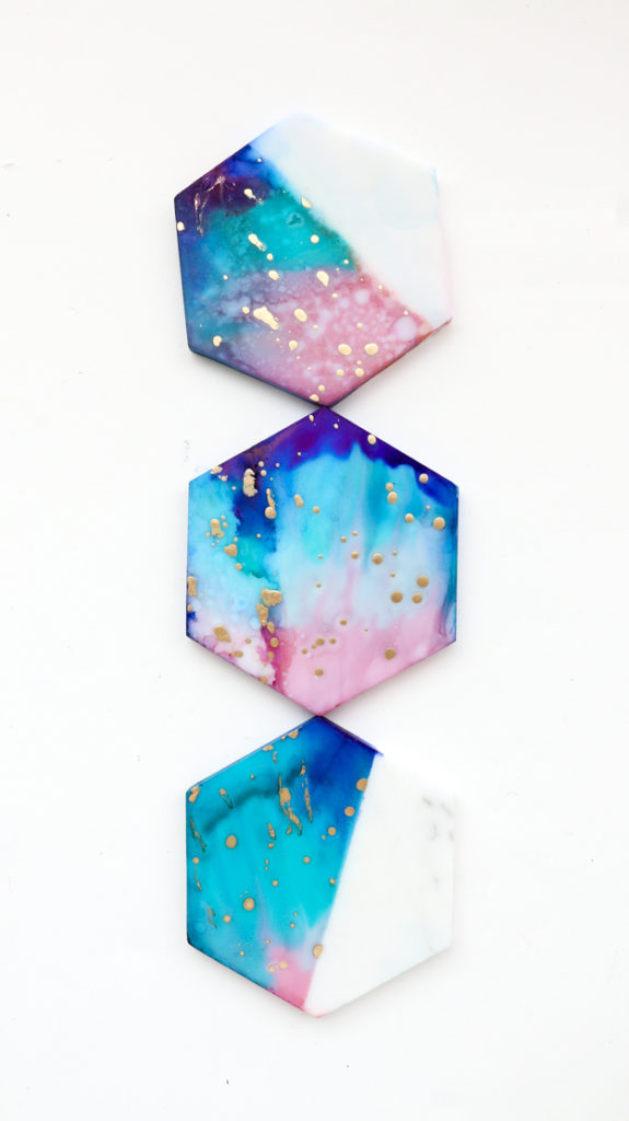 Alcohol Ink Tile Coasters