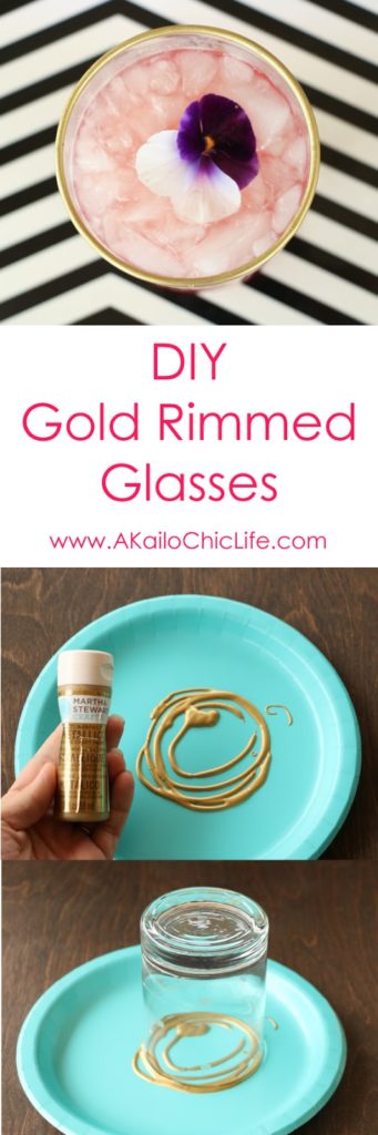 Learn how to make your own gold rimmed glasses using non toxic paint. Quick and easy craft project.