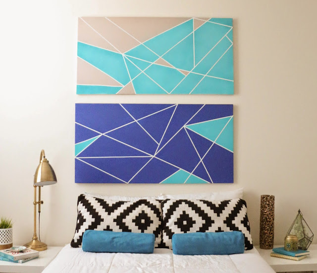 Make It A Geometric Canvas Headboard A Kailo Chic Life