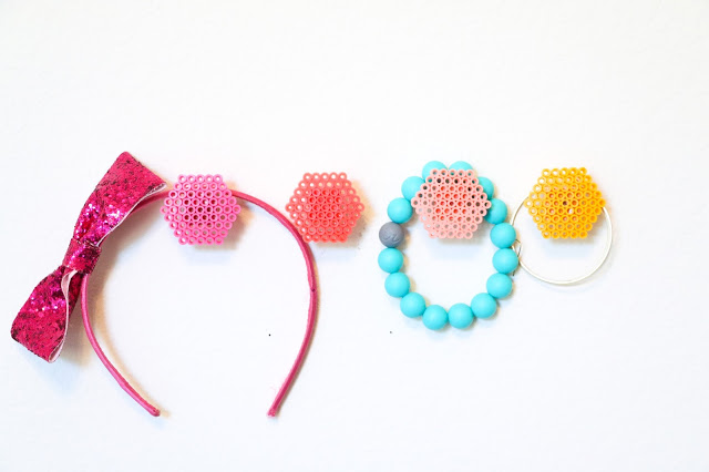 Use colorful Perler beads to create ombre hexagon wall hooks. Fun kids craft or teen bedroom decoration idea