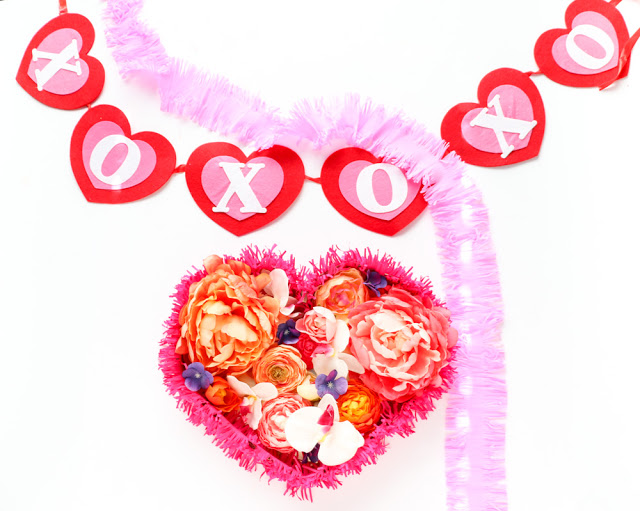 DIY Floral Heart Wall Art for Valentine's Day