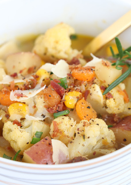 Cauliflower, Potato, and Corn Soup - Warm Winter Soup Recipe