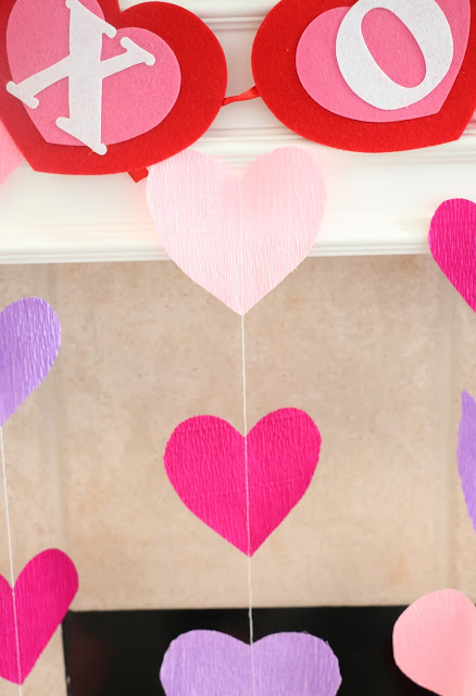 DIY Crepe Paper Heart Decorations