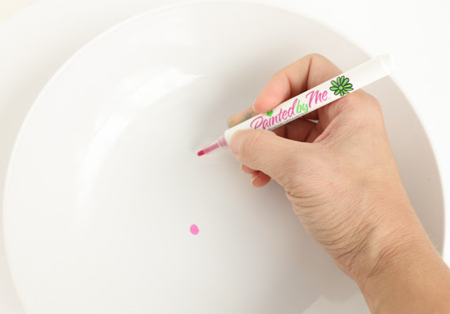 DIY Polka Dot Plates using Ceramic Paint Pens