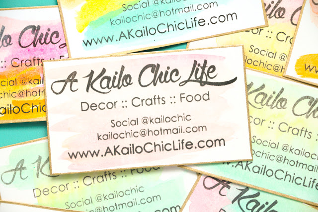 Make your own custom business card stamp using the Silhouette Mint and use it to make your own watercolor business cards