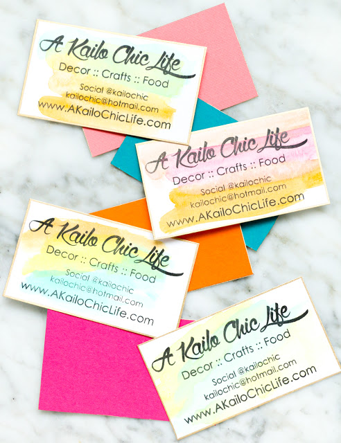 Make your own custom business card stamp using the Silhouette Mint and use it to make your own watercolor business cards