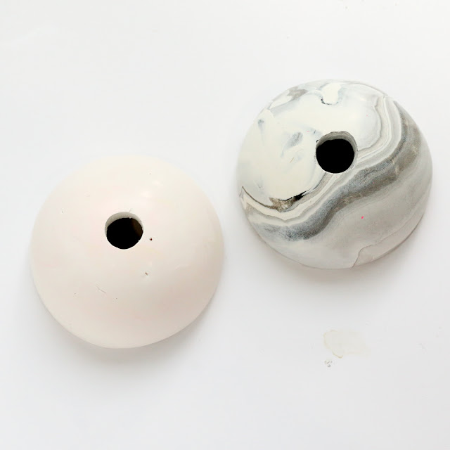 DIY Clay Orb Color Blocked Bud Vase