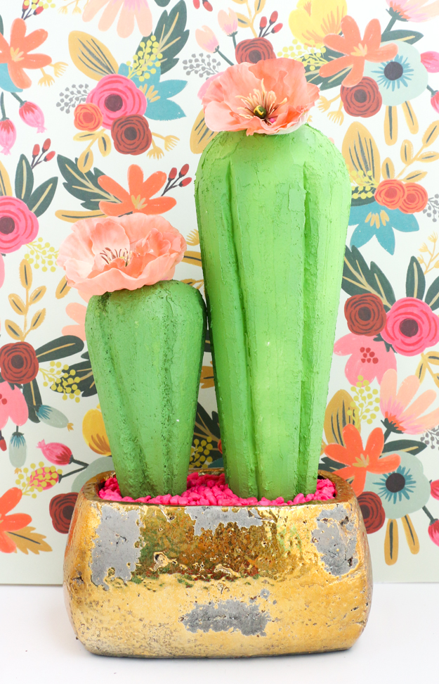 Use Foam Cones from FloraCraft Make It: Fun to create faux cacti for your summer party or home decor. Great alternative to real cacti that won't prick - easy craft diy