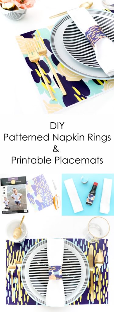 DIY Patterned napkin rings and free printable placemat for your next dinner party table setting - Cheeky for Target Porcelain dinner ware collection - Craft - hostess gift - gift idea - party decorations - DIY party decor