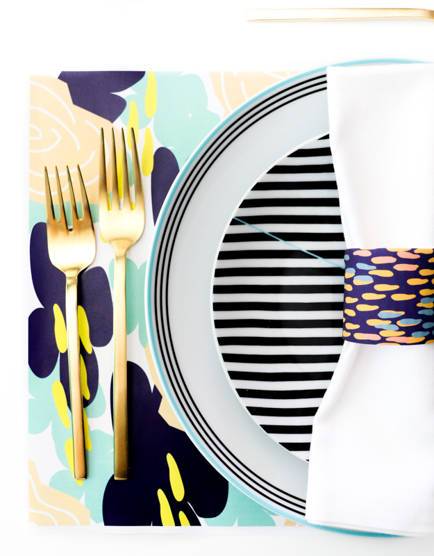 DIY Patterned napkin rings and free printable placemat for your next dinner party table setting - Cheeky for Target Porcelain dinner ware collection - Craft - hostess gift - gift idea - party decorations - DIY party decor
