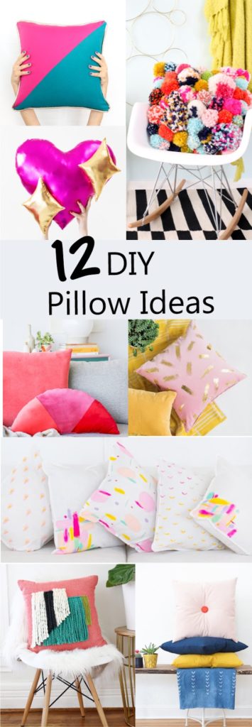 12 DIY Throw Pillow Ideas - How to sew a pillow - trendy modern pillows - home decor - pom poms - velvet - woven - emoji - pretzel - abstract art - craft - sewing tutorial