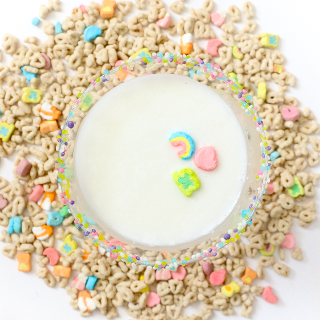 Cereal Milk Cocktail for National Cereal Day and St. Patrick's Day - Martini
