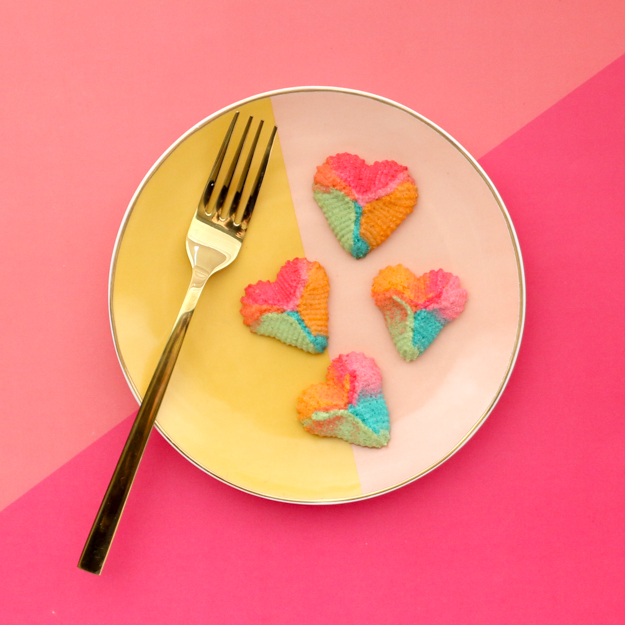 How to Make Rainbow Heart Spritz Cookies-8