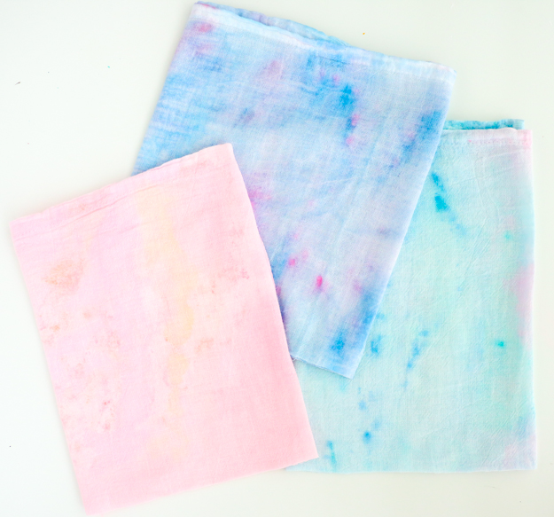 dyed napkin 4 marbled Cotton Dinner Napkins cloth napkins rainbow color scheme