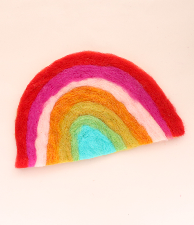 DIY Felted Rainbow Trivet-5