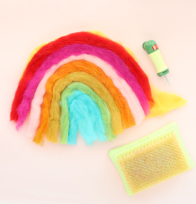 DIY Felted Rainbow Trivet-5