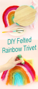 DIY Felted Rainbow Trivet