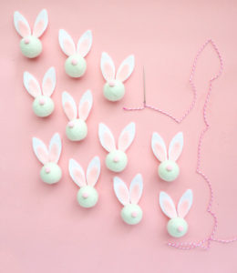 DIY Felt Ball Bunny Easter Garland