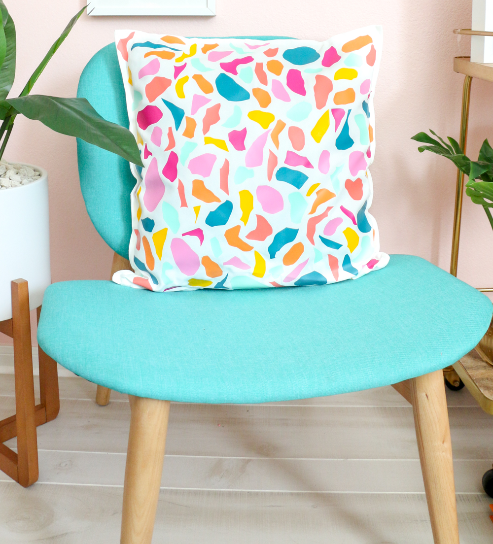 DIY Colorful Terrazzo Throw Pillow