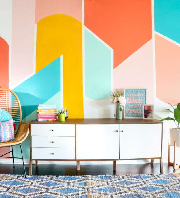 Diy Painted Geometric Wall A Kailo Chic Life
