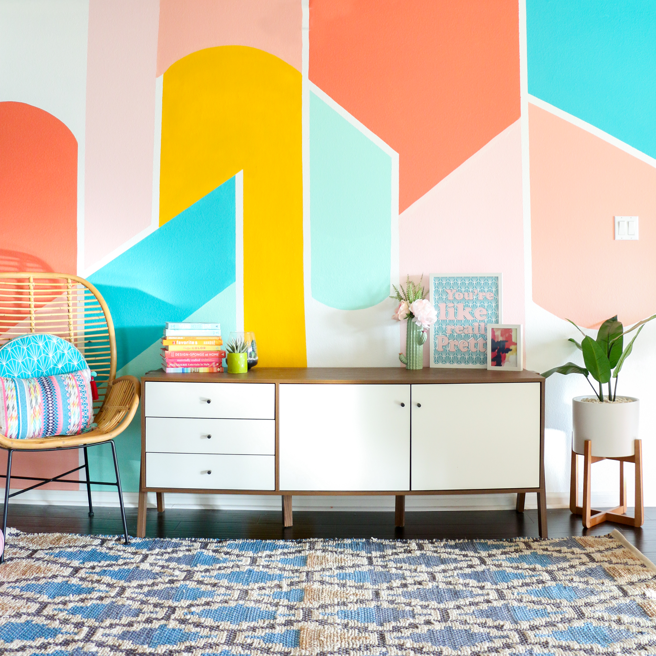 Diy Painted Geometric Wall A Kailo Chic Life