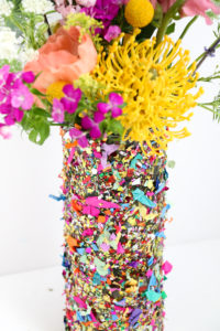 DIY Confetti Flower Vase