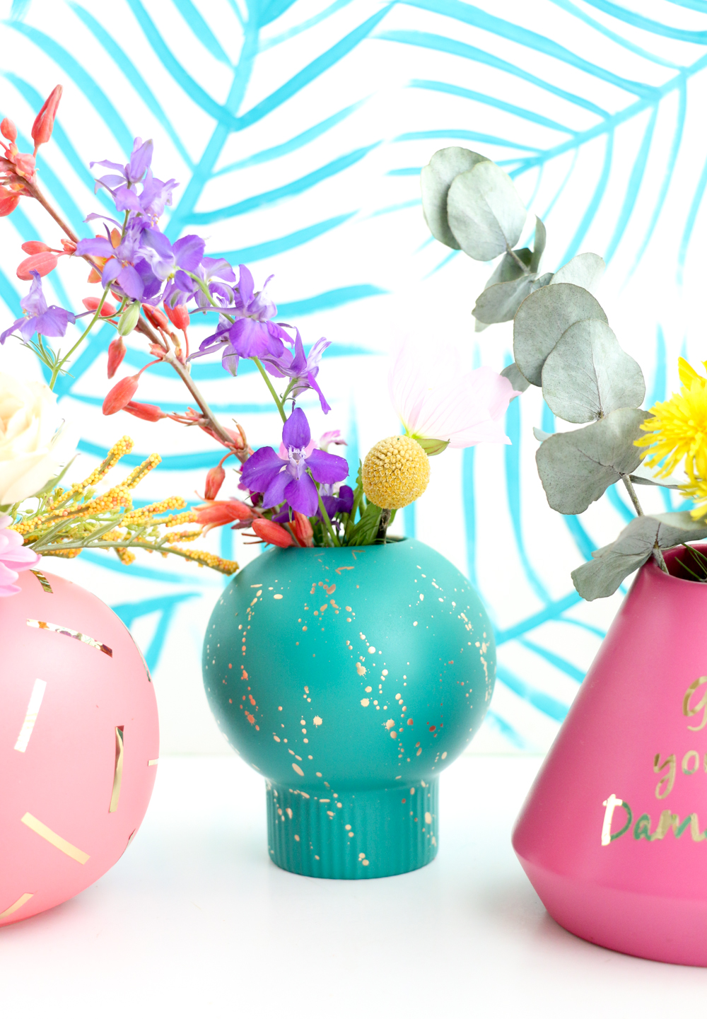 DIY Gold Accented Flower Vases