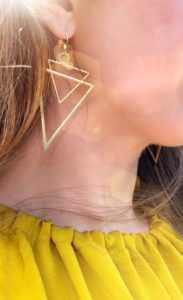 Simple Modern Gold Triangle Earrings