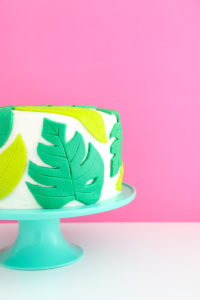 DIY Tropical Palm Leaf Cake