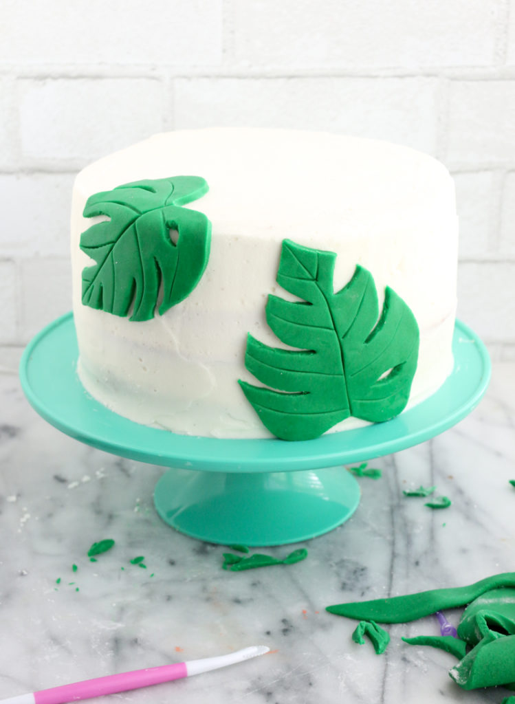 DIY Tropical Palm Leaf Cake