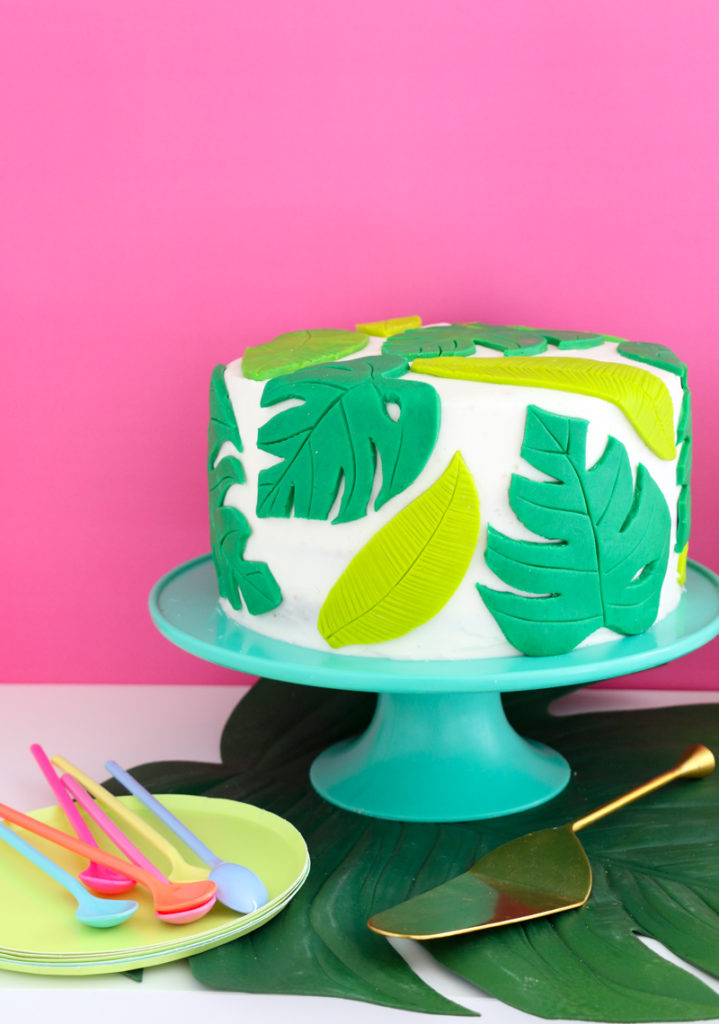 DIY Tropical Palm Leaf Cake