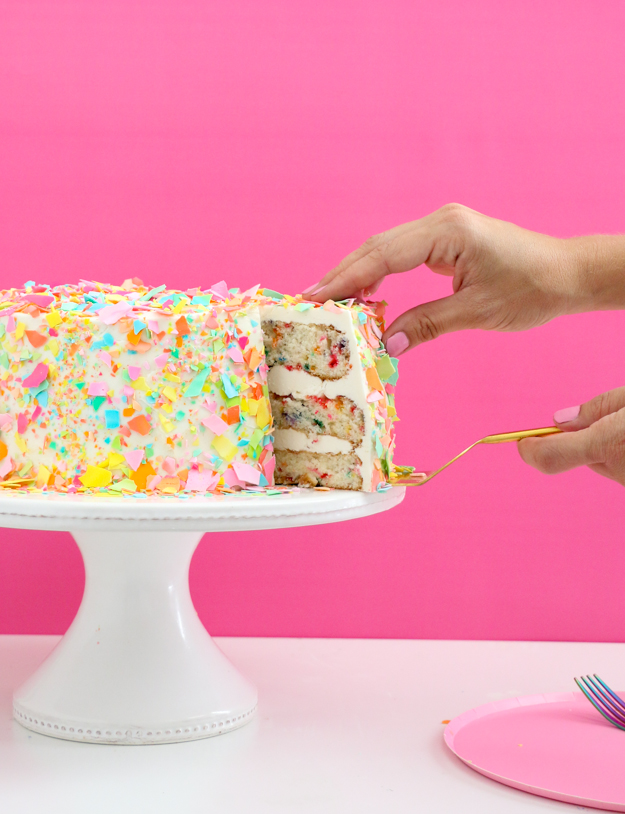 DIY Confetti Cake with Homemade Sprinkles