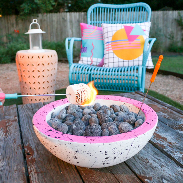 DIY Splatter Painted Fire Bowl - Summer Craft - A Kailo Chic Life