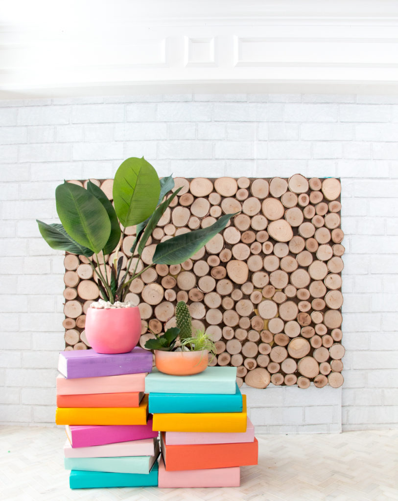 DIY Colorful Stacked Book Plant Stand