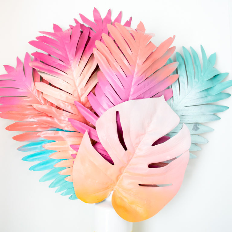 DIY Gradient Painted Palm Leaves A Kailo Chic Life