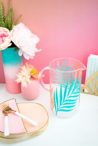 DIY Palm Leaf Drink Pitcher