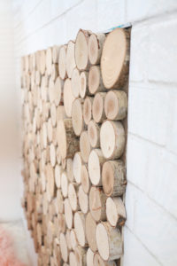 DIY Faux Wood Log Fireplace Screen