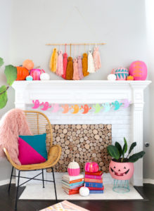 DIY Friendly Ghost Garland and Halloween Mantel