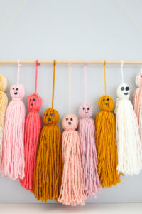 DIY Friendly Ghost Garland and Halloween Mantel