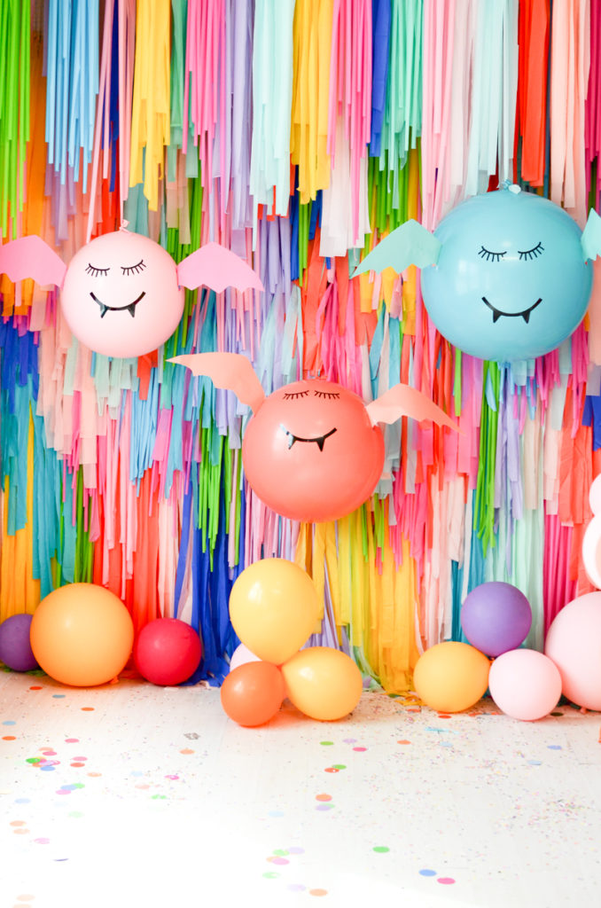 DIY Giant Colorful Bat Balloons