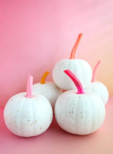 DIY Neon Stem Pumpkins