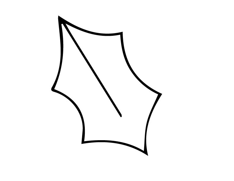 Holly Leaf Outline