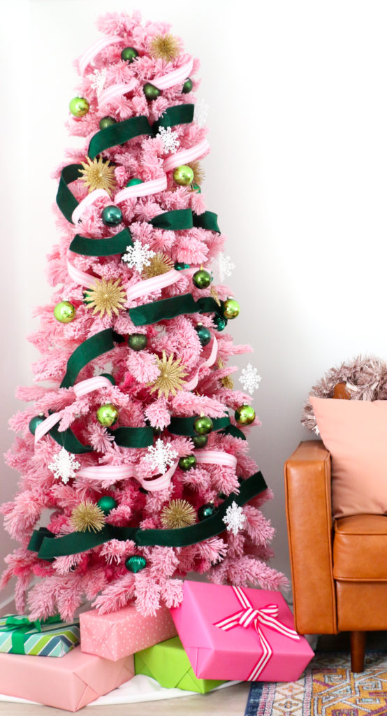 A Very Pink and Green Christmas Tree