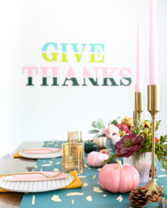 DIY Give Thanks Color Blocked Wall Art