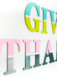 DIY Give Thanks Color Blocked Wall Art