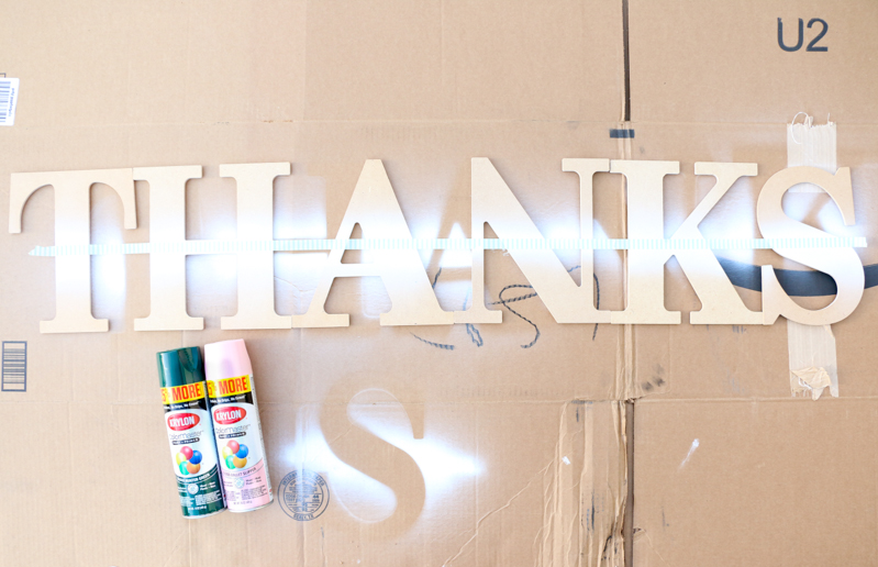 DIY Give Thanks Color Blocked Wall Art