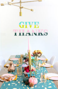 DIY Give Thanks Color Blocked Wall Art