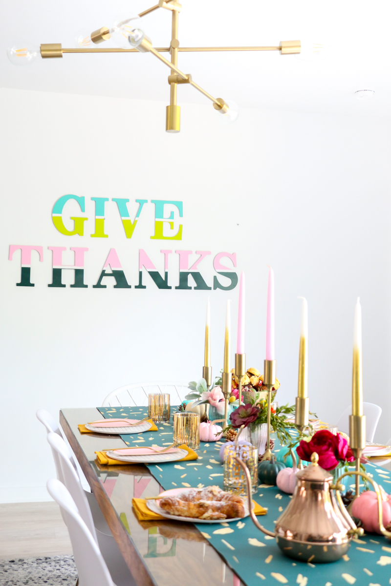 DIY Give Thanks Color Blocked Wall Art - A Kailo Chic Life